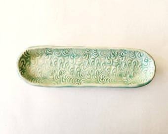 Aquamarine Blue 10" Cracker Serving Dish