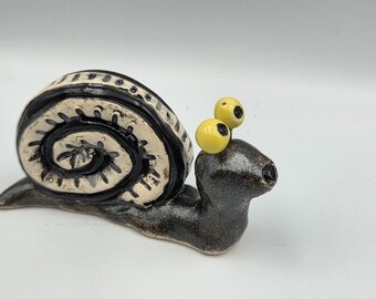 Black and White  Ceramic Garden Snail