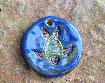 Large Ceramic Sea Turtle Pendant