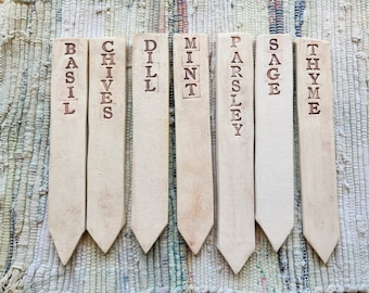 Herbal Garden Plant Markers Three  Piece Set of Garden Stakes: Your Choice, Custom Orders Accepted