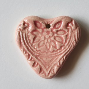 Three Piece Set of Ceramic Heart Pendants image 8