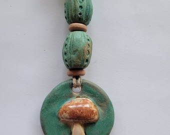 Mushroom Pendant and Bead Set