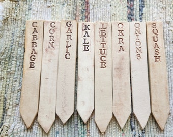 Vegetable Garden Plant Markers Four Piece Set of Garden Stakes: Your Choice, Custom Orders Accepted