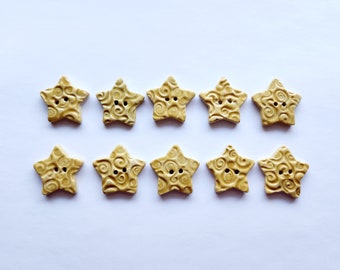 Yellow Star Buttons