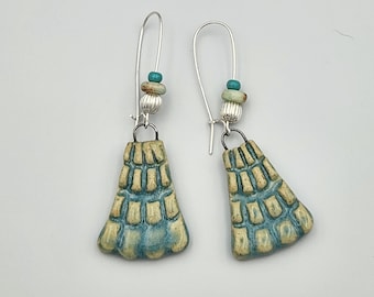 Scallop Ceramic Dangle Earrings