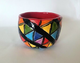 Rainbow DNA Striped Bowl