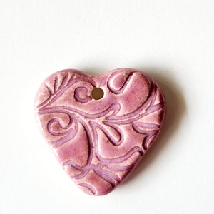 Three Piece Set of Ceramic Heart Pendants image 3