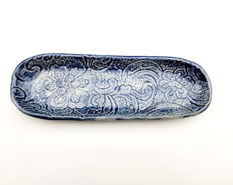 Moody Blue 11" Cracker Serving Dish