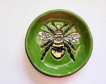 Green Bee Plate