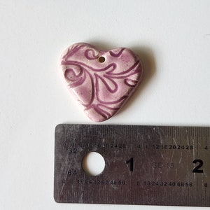 Three Piece Set of Ceramic Heart Pendants image 6