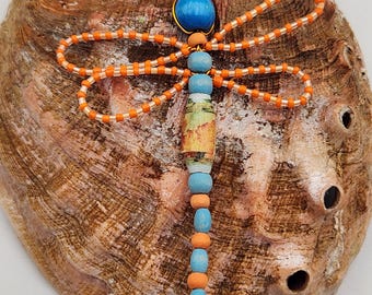 Summer Days Beaded  Dragonfly Ornament