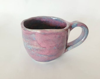 Pink and Blue Ceramic Coffee Mug