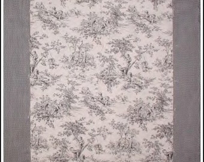 Black Baby Quilt Polka Dot Ivory Central Park Toile Blanket Gingham