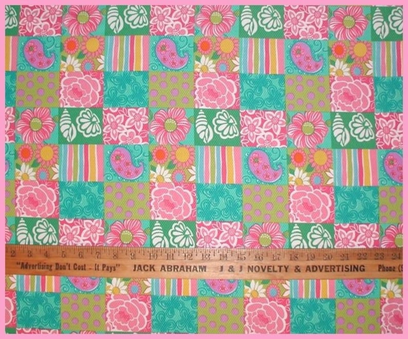 Pique Fabric Sea Shells Dots Shell Paisley Aqua Lime Pink Tropical Turquoise 3 yards combo