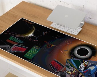 Custom drawn GUNDAM Unicorn POV mouse pad for desk extra large 36"x18" (Freedom & Justice)