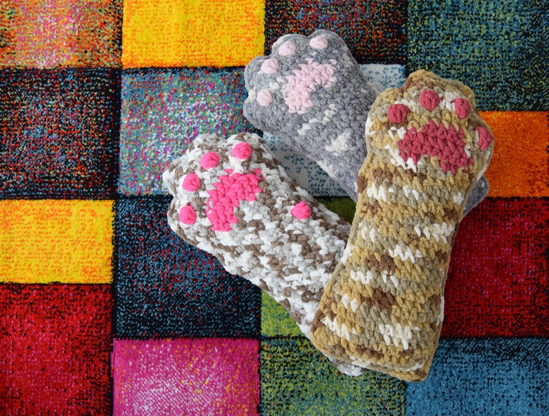 PDF CROCHET PATTERN Toe Beans Pillow Cat Paw Home Decor image 7