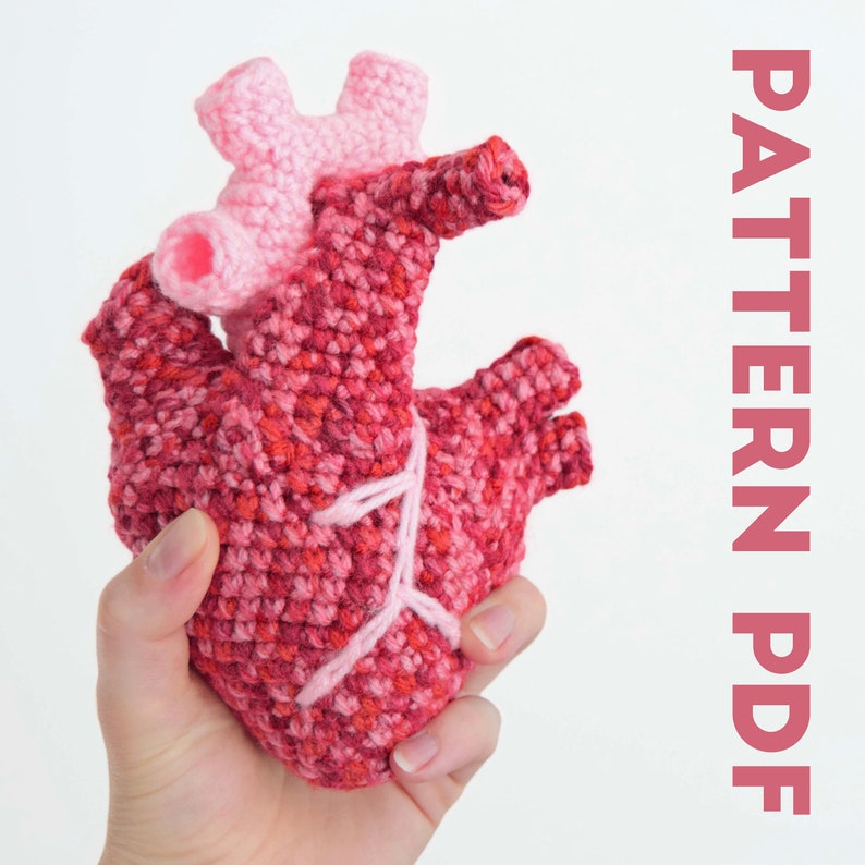 PDF CROCHET PATTERN Human Heart image 1