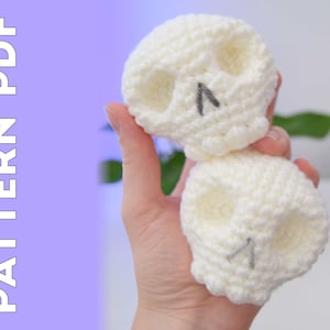 PDF CROCHET PATTERN - Skull - Amigurumi Human Bones Plushie - Sugar Skull