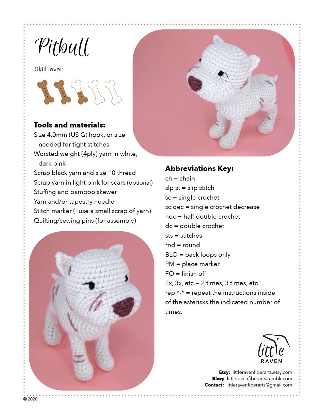 PDF CROCHET PATTERN Pibble Pitbull 