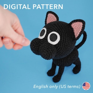 PDF CROCHET PATTERN - Black Cat - Kitten from Kitbull