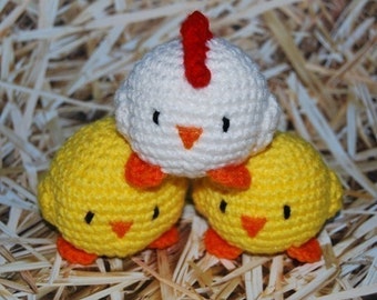 PATRON PDF AU CROCHET - Poulets jongleurs