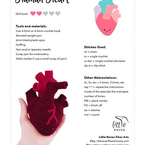 PDF CROCHET PATTERN Human Heart image 8