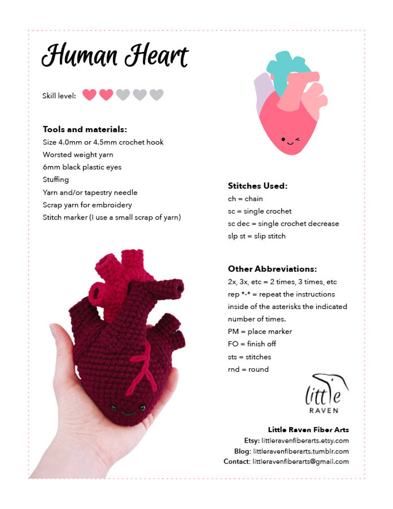 PDF CROCHET PATTERN Human Heart image 8