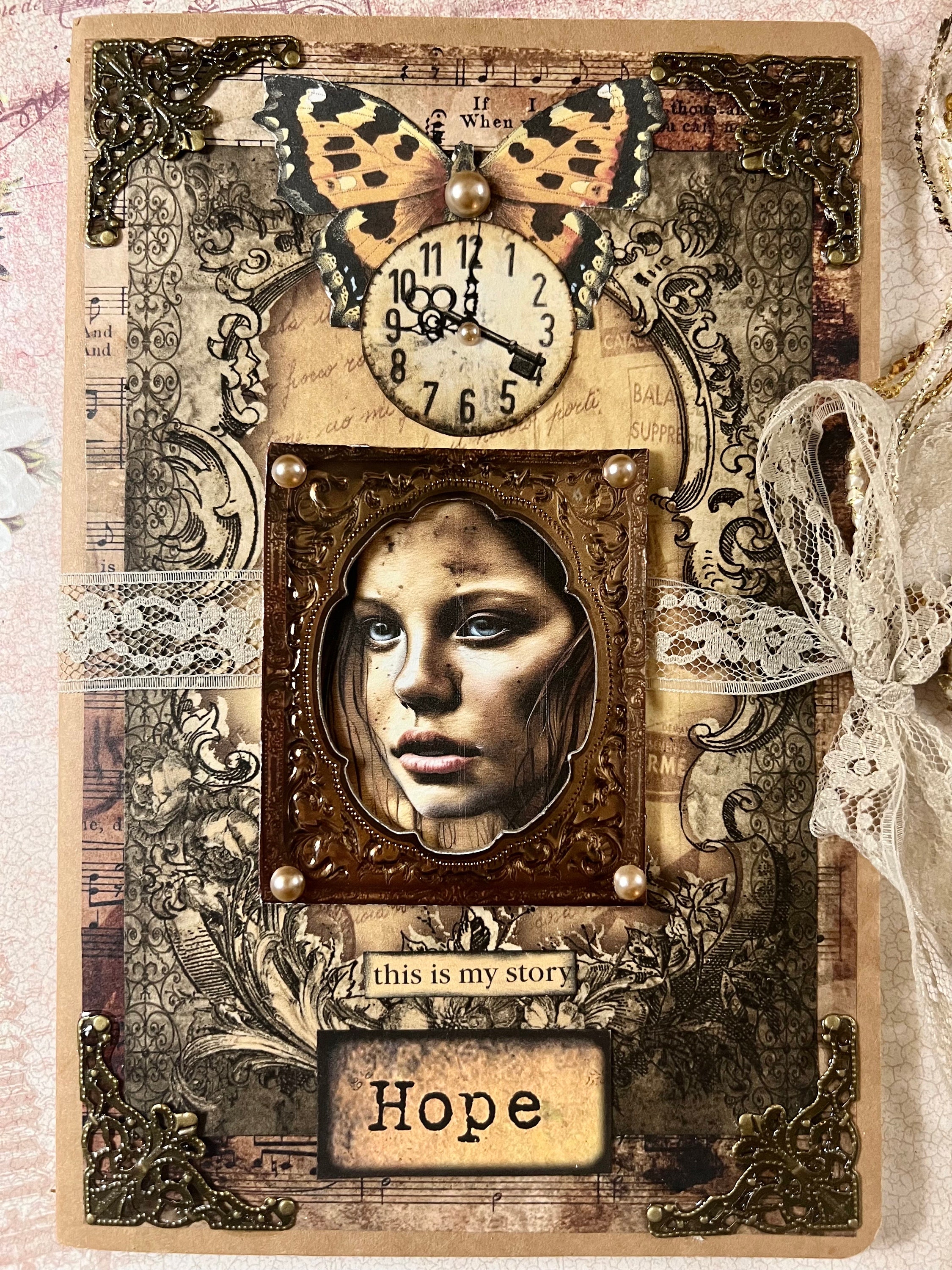 HOPE MY STORY Art Junk Journal Altered Collage Art Therapy Trauma Recovery Ptsd Survivor Mixed ...
