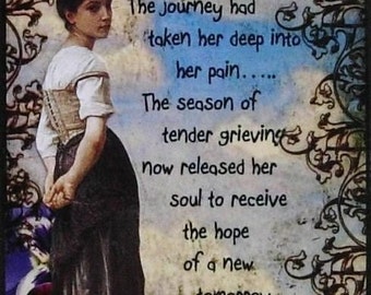TENDER GRIEVING altered collage art grief therapy ACeO ATc PRINT