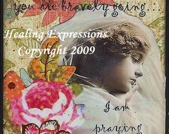 DON'T GIVE UP altered art therapy recovery hope support collage ATc ACeO PRiNT