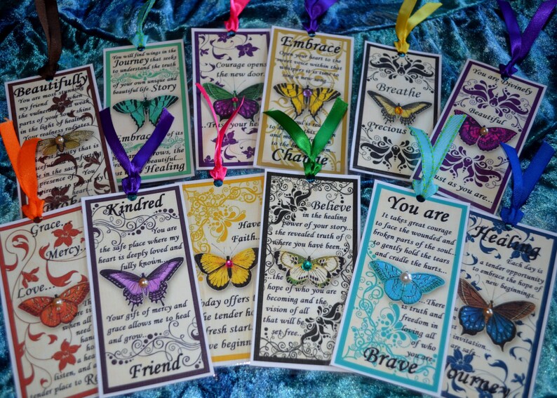 HEALING JOURNEY BOOKMARKS One of Customers Choice butterfly art therapy journal collage recovery survivor inspirational abuse trauma hope image 1