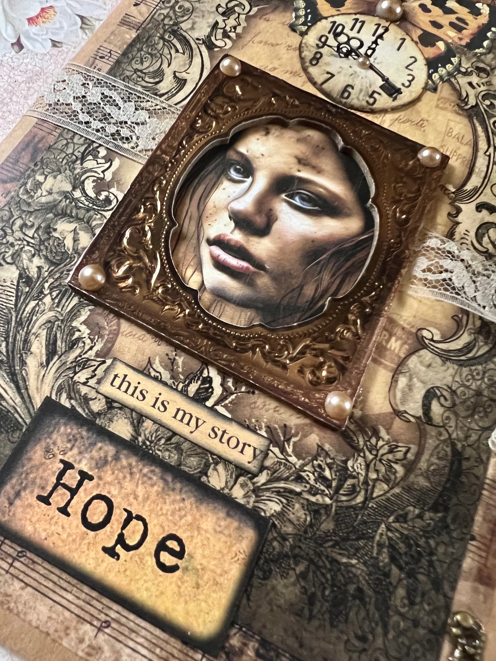 HOPE MY STORY Art Junk Journal Altered Collage Art Therapy Trauma Recovery Ptsd Survivor Mixed ...