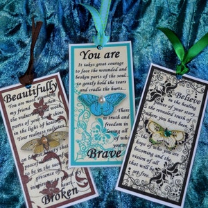 HEALING JOURNEY BOOKMARKS One of Customers Choice butterfly art therapy journal collage recovery survivor inspirational abuse trauma hope image 2