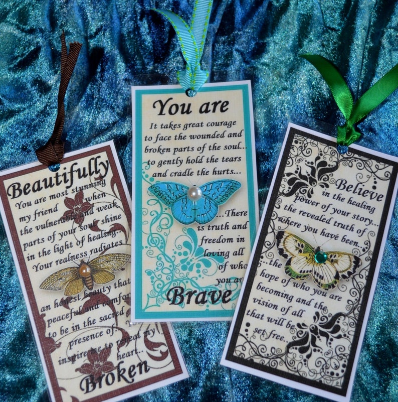 HEALING JOURNEY BOOKMARKS One of Customers Choice butterfly art therapy journal collage recovery survivor inspirational abuse trauma hope image 2