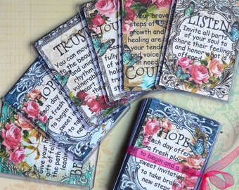 MOSAIC JOURNEY ATC Affirmation SeT of SiX collage art therapy inspirational hope recovery healing survivor