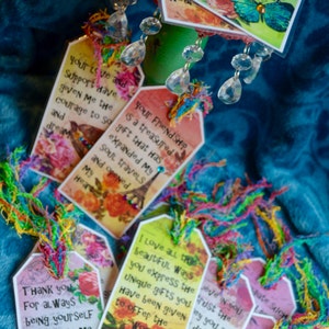 JOURNEY SUPPORT BOOKMARKS art therapy journal butterfly bird floral collage celebrate recovery survivor inspirational hope image 5