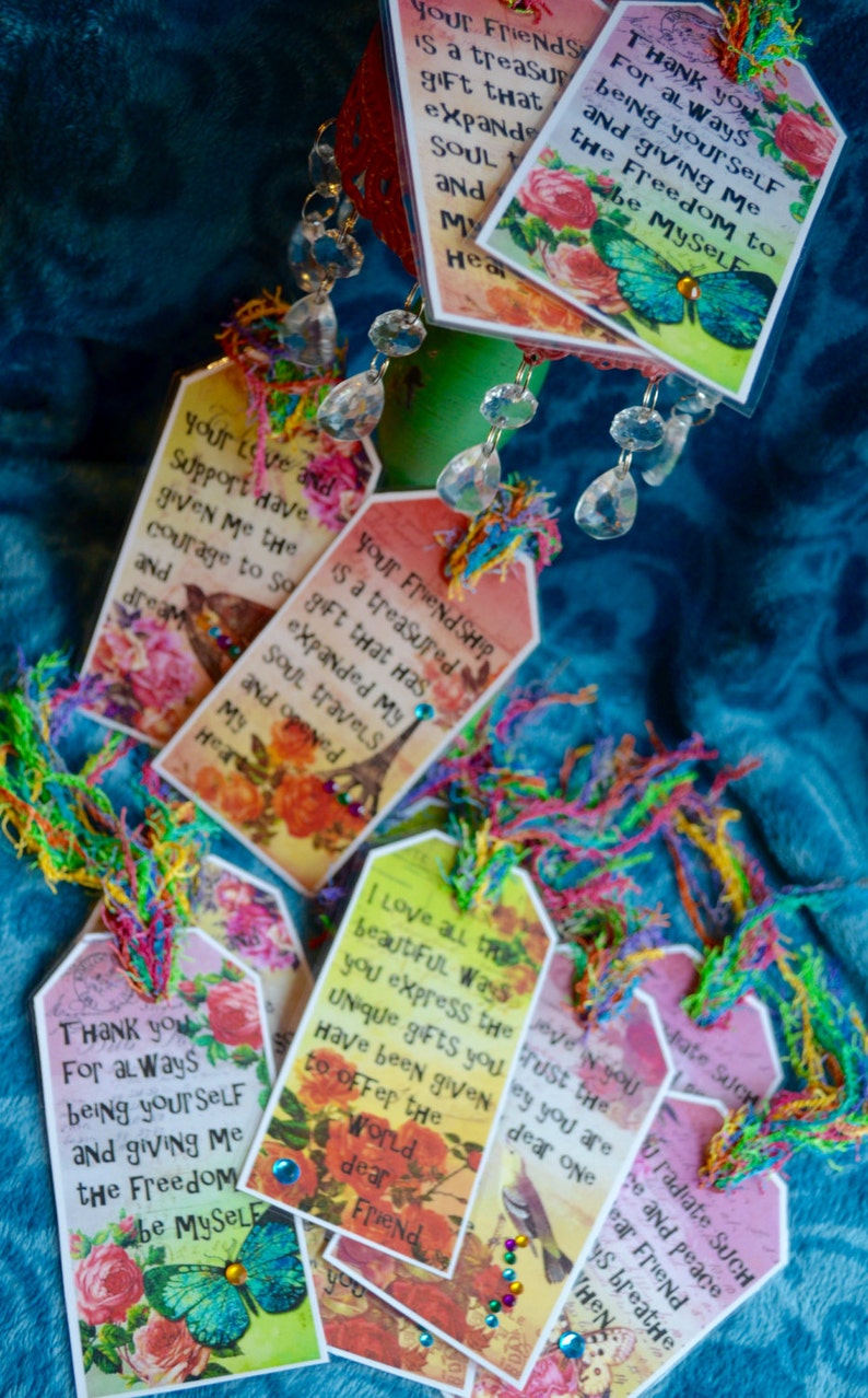 JOURNEY SUPPORT BOOKMARKS art therapy journal butterfly bird floral collage celebrate recovery survivor inspirational hope image 5