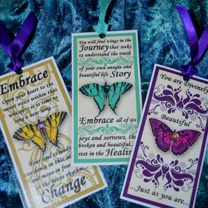 HEALING JOURNEY BOOKMARKS One of Customers Choice butterfly art therapy journal collage recovery survivor inspirational abuse trauma hope image 3