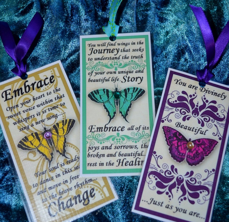 HEALING JOURNEY BOOKMARKS One of Customers Choice butterfly art therapy journal collage recovery survivor inspirational abuse trauma hope image 3