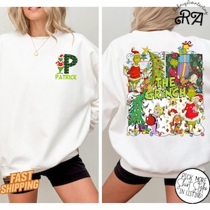 Benutzerdefinierte Grinch Familie Sweatshirt, Weihnachten Passende Grinch Squad Familie Sweatshirt, personalisierte Grinch Shirt, lustige Grinch Weihnachten Shirt