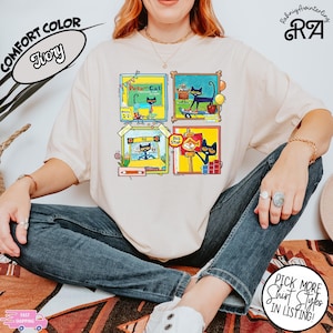 Pete The Cat School T-shirt,Pete The Cat Teacher Shirt, Children&#39;s Book Gift,Groovy Cat Sweatshirt,Kindergarten Teacher Shirt,Back To School