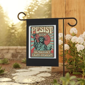 Protest House Flag, Anti Trump House Flag, Resistance Nope To Fascism Flag, Political Activist Home Flag, Rally Flag, Protest Yard Flag
