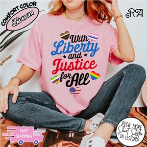 Comfort Colors® Alphabetisierung und Gerechtigkeit für alle Shirt, Aktivist-Protest-Shirt, Antirassismus-Shirt, Einwanderungs-Shirt, Fundemantal-Rechte-Shirt