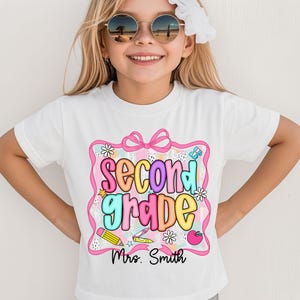 Custom Second Grade Back To School Shirt For Teacher & Students, Second Grade Kids Shirt,Preppy Back to School Tee,First Day of School Shirt