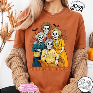 The Golden Ghouls Shirt, The Golden Girls Horror Halloween Blood Moon Shirt, Halloween Shirt, Pumpkin Tee Shirt, Spooky Mama Shirt