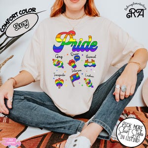 Comfort Colors® Pride Month LGBT TShirt, Pride Shirt, Funny Pride Shirt, LGBTQ Shirt, LGBTQ Flag Icons Tee, Love Is Love T-Shirt, Cute Pride