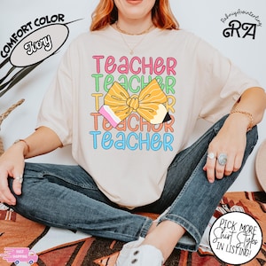 Coquette Teacher T-shirt,Coquette Pencil Bow T-Shirt, Trendy Back to School Tee, Appreciation Gift, Elementary Teacher Gift,Gift For Teacher