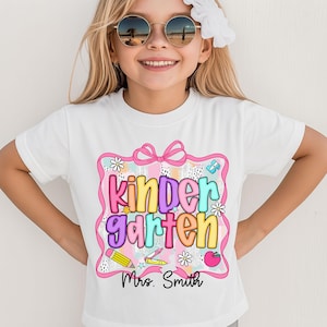 Custom Kindergarten Back To School Shirt For Teacher & Students, Preschool Kids,Preppy Back to School Tee,First Day of School Shirt For Girl