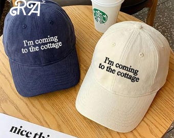 Embroidered I'm Coming To The Cottage Hat, Hockey Romance LGBT Hockey Fan Gift Heated Movie Rivalry Hat, Team Hollanov Dad Hat, Movie Gift