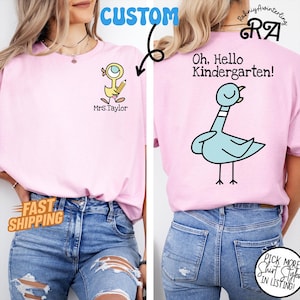 Custom Teacher Pigeon Shirt, Funny Kindergarten Book Character Tee , Children’s Book Lover Shirt, Back to School Gift